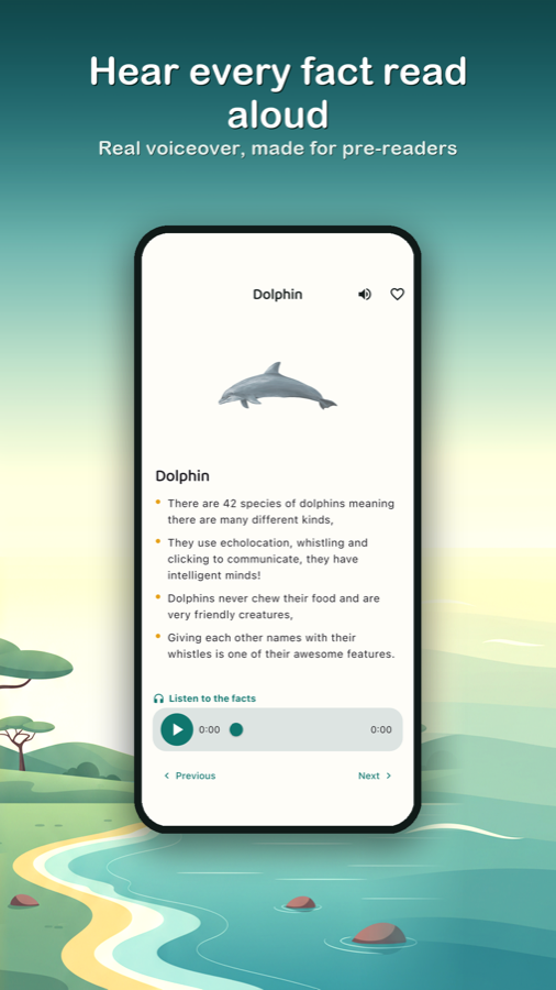 Narrated dolphin facts screen